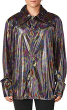 Load image into Gallery viewer, Dyno-mite Dude Disco Fever Purple/Yellow/Blue Shirt 70&#39;s Medium
