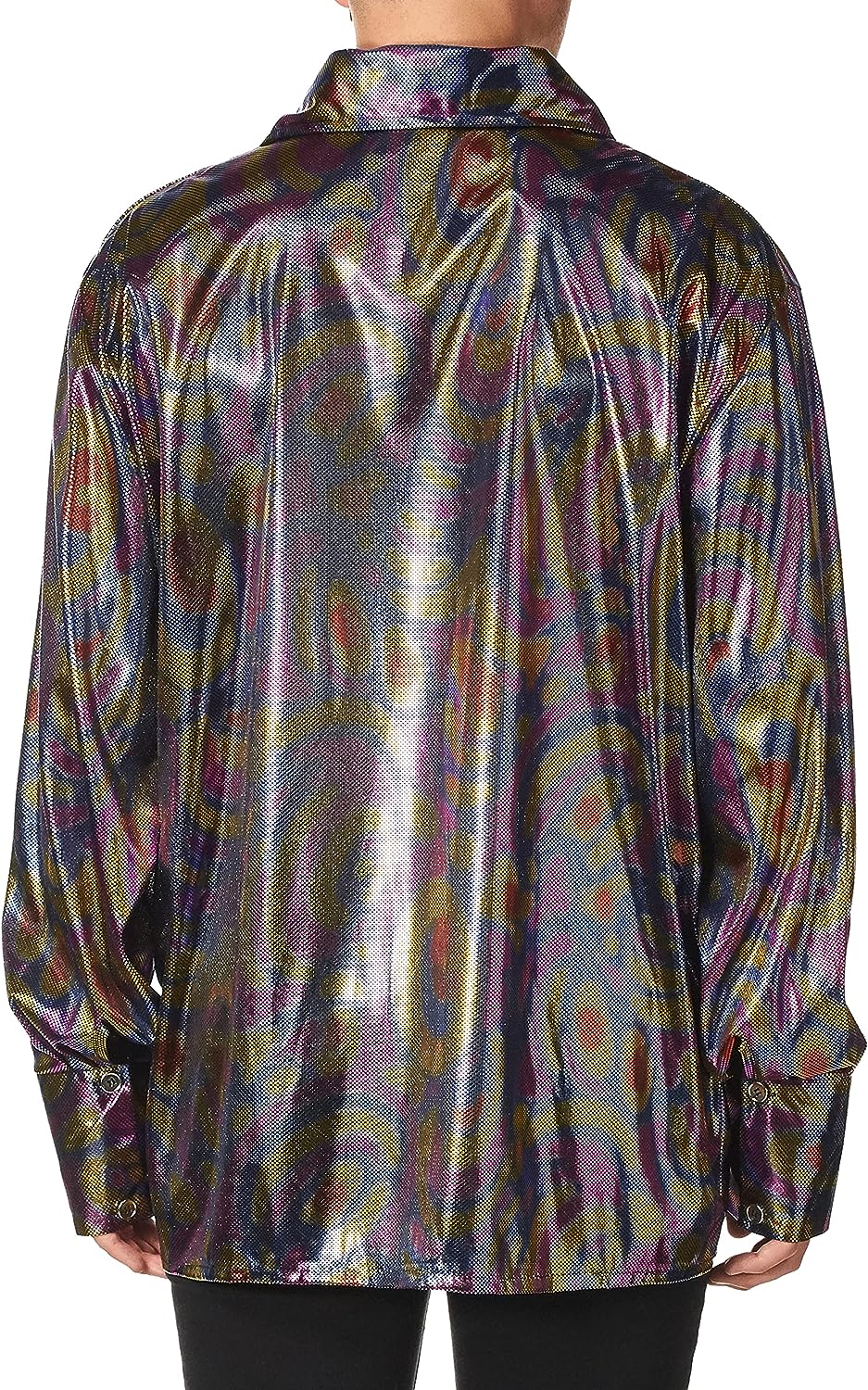 Dyno-mite Dude Disco Fever Purple/Yellow/Blue Shirt 70's Medium