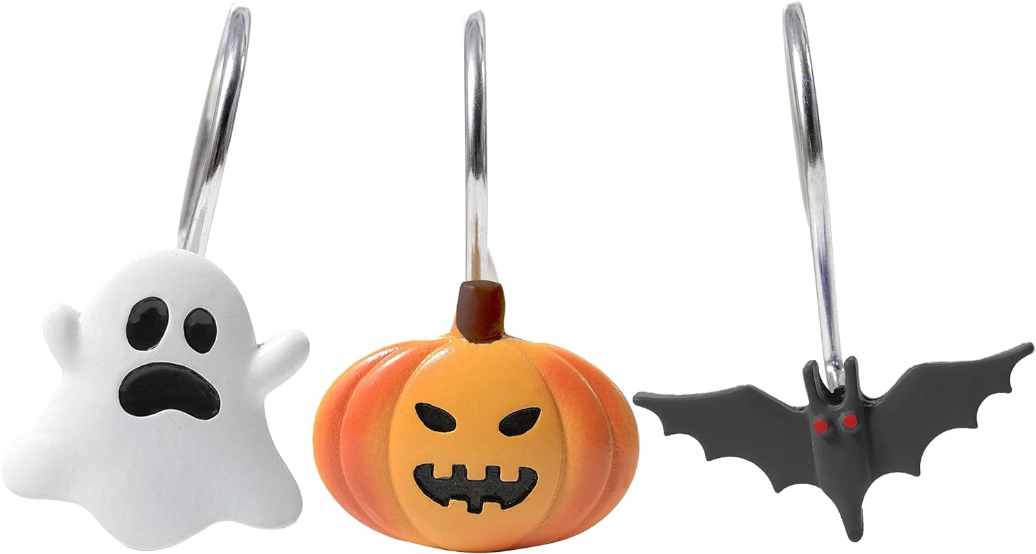 Ghost - Pumpkin - Bat Shower Hooks Bathroom Halloween Decor