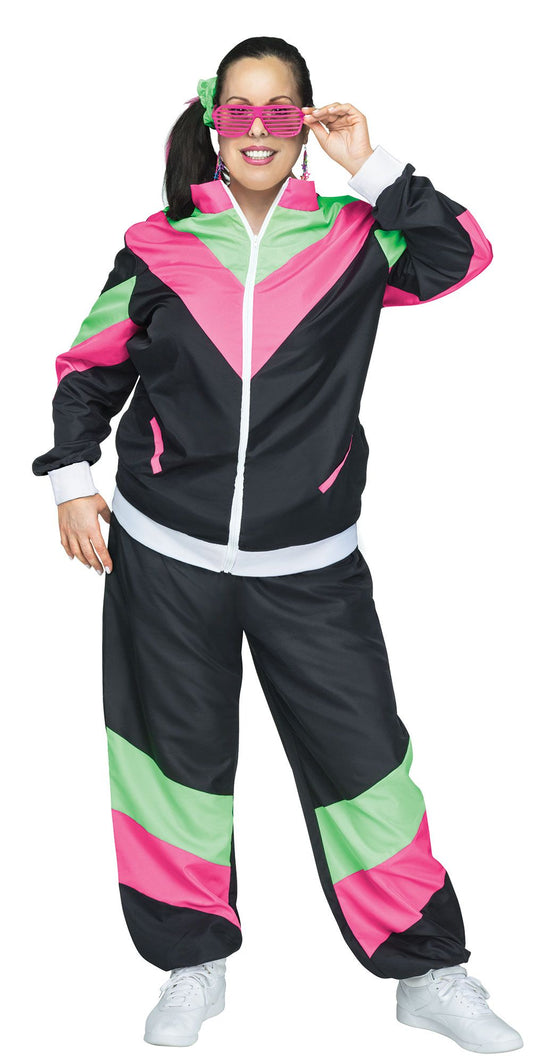 80's Track Sweat Suit Adult Costume 2X 22-24