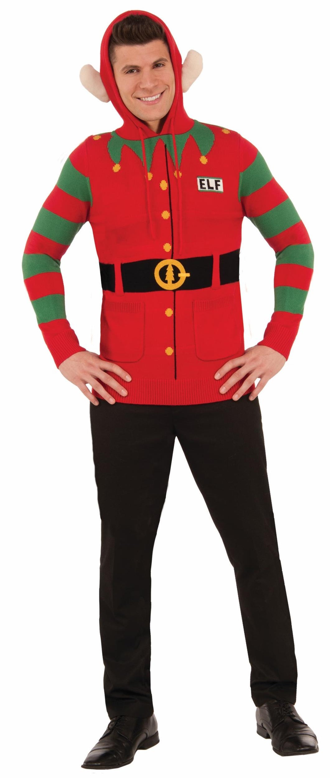 Elf Christmas Sweater Hoodie Medium