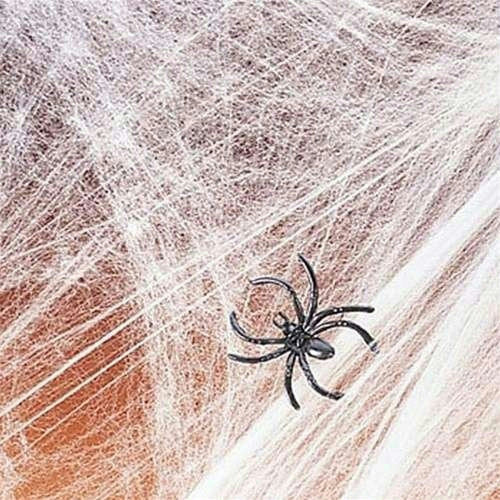 A prop decoration featuring a large spider web with a spider in the center, intended for use as a Halloween decoration.