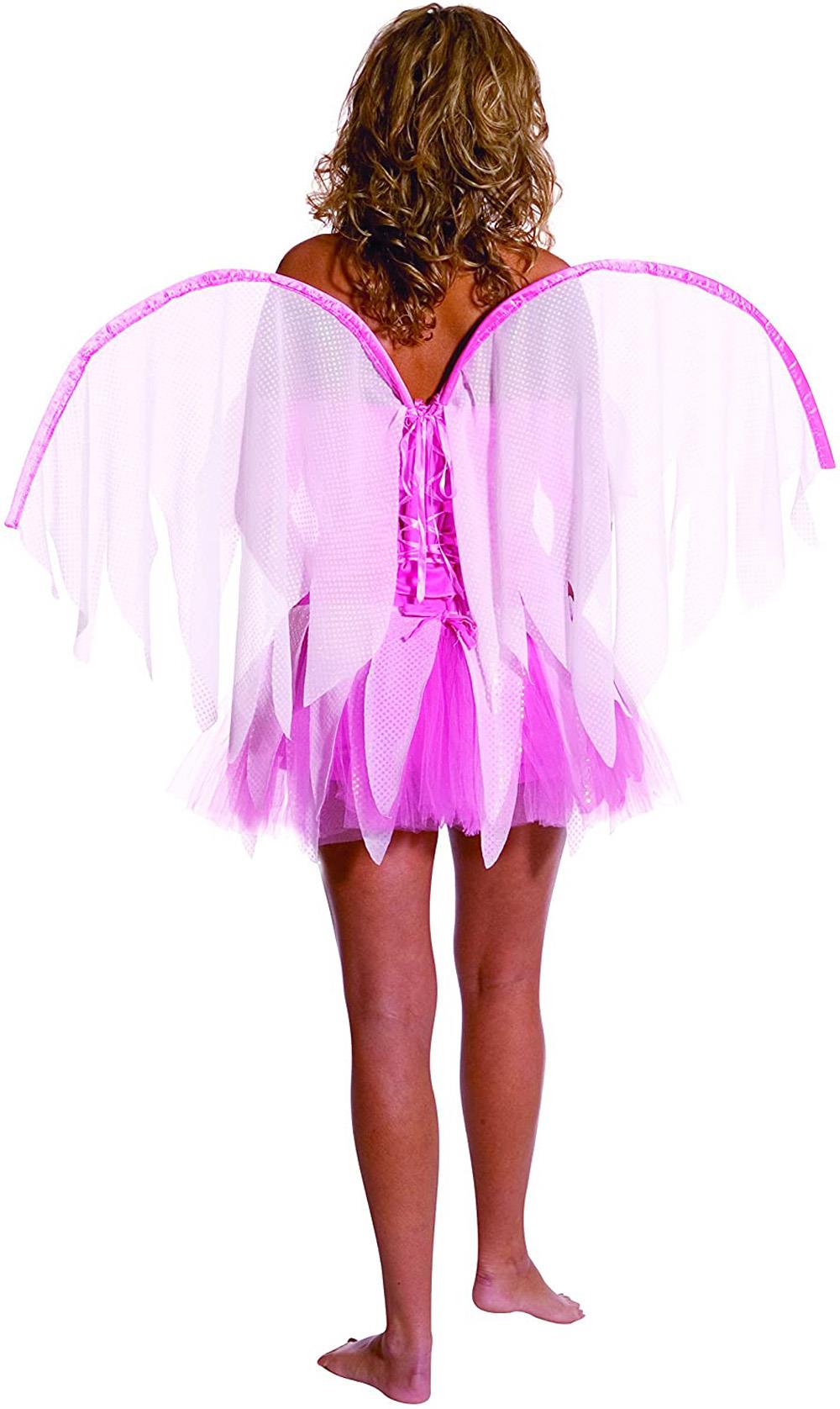 Pink Fantasy Fairy Teen Costume with Wings 12-16 back