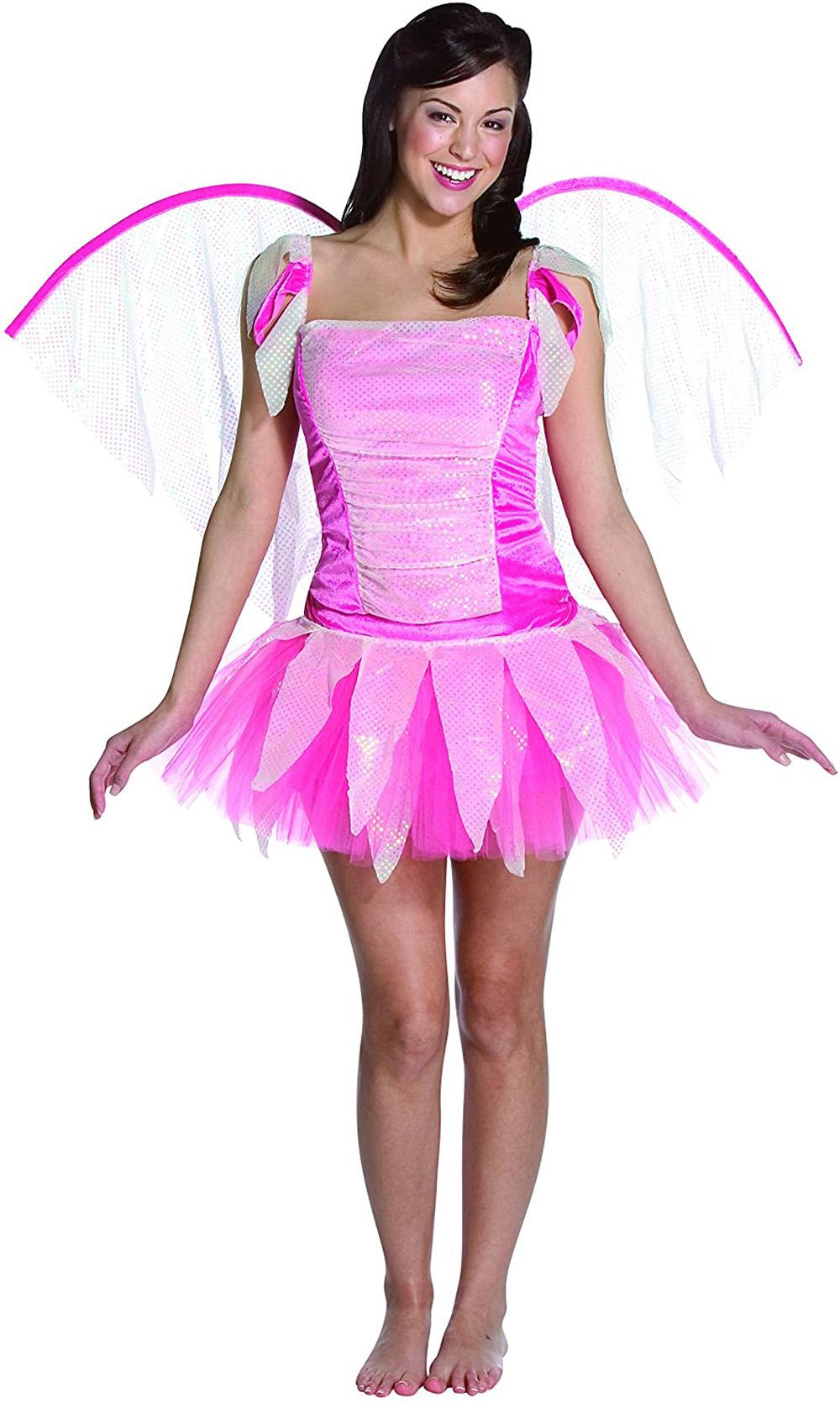 Pink Fantasy Fairy Teen Costume with Wings 12-16 front